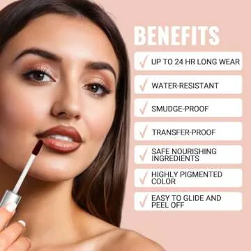 iMethod Lip Stain - Lip Liner Stain, Long Lasting Lip Stain Peel Off, Waterproof Stay On All Day, Transfer-Proof, Highly Pigmented, Natural Instant Peel Off Lip Stain Color, Coffee