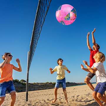 BBTO 16 Inch Inflatable Glitter Beach Ball Confetti Balls Swimming Pool Balls Pink Beach Balls for Adult Boys Girls Summer Beach Pool Play Toys, Hawaii Luau Party Favor(2 Pieces)