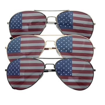 grinderPUNCH 3 Pack USA America Glasses Perfect for Events