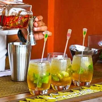 Colorful Acrylic Swizzle Sticks for Cocktails 10 Pieces