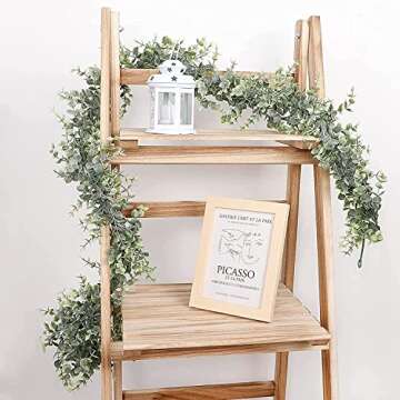 Whonline 5pcs Artificial Eucalyptus Garlands Greenery Garlands Fake Spring Garland Vines 28.5ft, Hanging Plants for Mantle Wedding Party Decoration Table Backdrop Arch Wall Decor