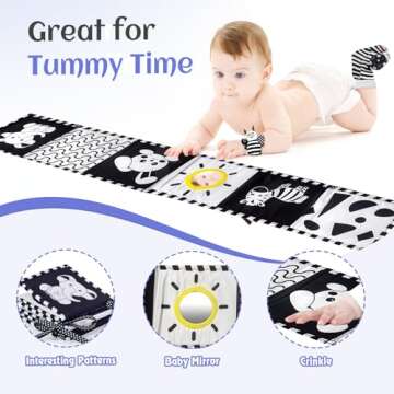 Black and White Sensory Toys for Babies,Montessori Toys for Babies,High Contrast Baby Toys for Toddlers Kids Early Learning Newborn Brain Development Toys Baby Gifts