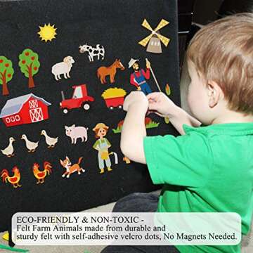 Farm Animals Felt Flannel Boards Stories Precut Figures for Toddlers Preschool, Craft Toy Gifts for ...