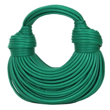 Qiayime Hand-Woven Bread Women's Clutch Top Handle Satchel Shoulder Crossbody Creative Noodles Purses Underarm Bag Handbag (Green)