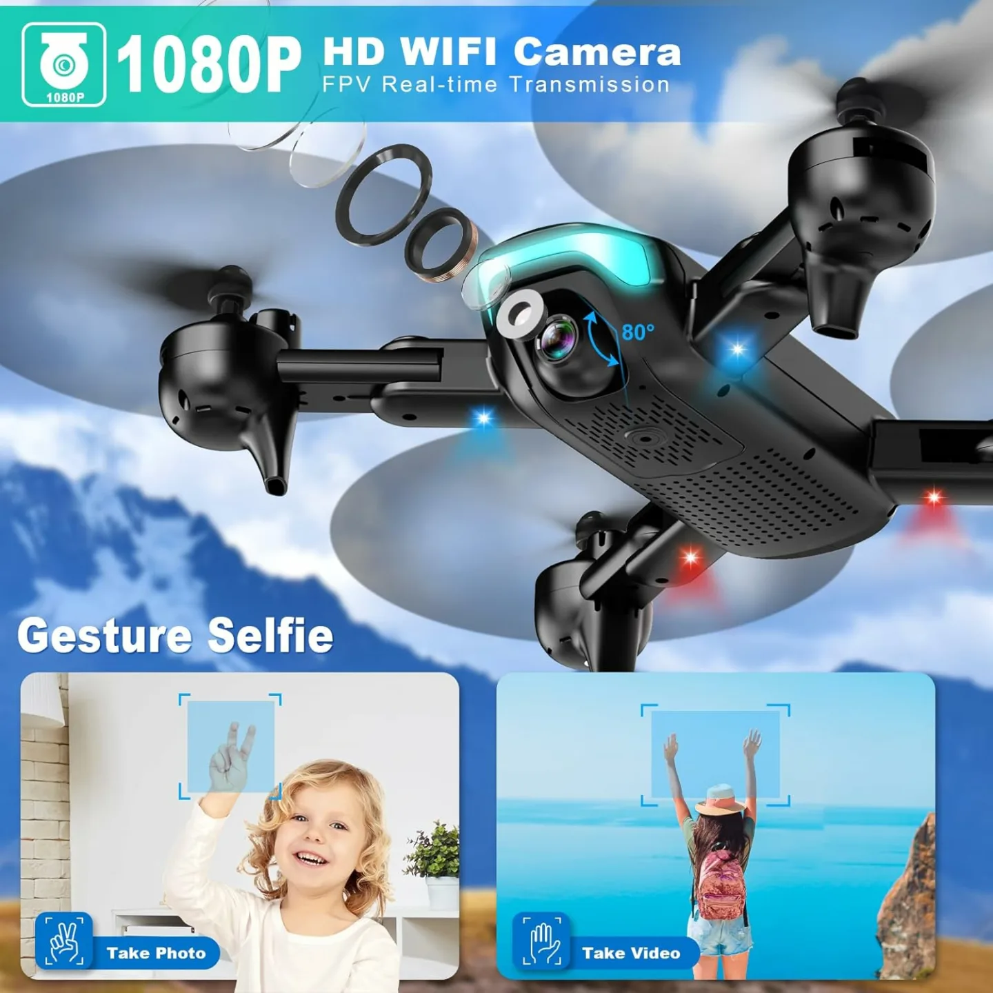 Camera Drone for Kids & Adults with 1080P HD