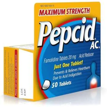 CSC 24 - Convenient 2 Pack Pepcid AC Maximum Strength Acid Reducer Prevent Relieves Heartburn Famotidine Tablets 20mg - 2 Pack of 50 Tablets (100 Tablets Total)