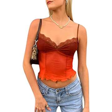 Sofia's Choice Lace Patchwork Cami Top for Women