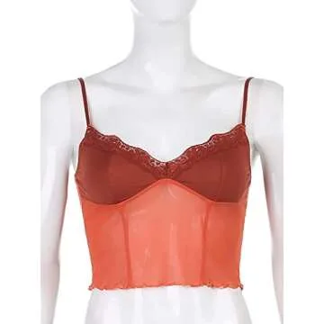 Sofia's Choice Lace Patchwork Cami Top for Women