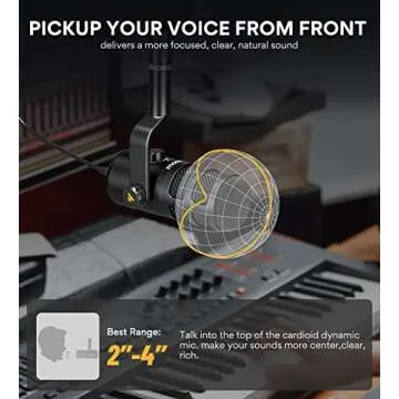 MAONO USB Dynamic Microphone, Podcast Recording Microphone with Gain Knob, Plug & Play, Metal Structure, Voice-Isolating Technology, Cardioid Studio PC Mic for Streaming, Vocal, Home Studio-PD100U