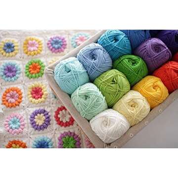 4 Rolls Comfy Blend Milk Yarn Plain Knitting Wool Soft Caddice Woolen Yarn Hand Spinning Fibre Wool Yarn Crochet Yarn Bulk Starter Kit for Colorful Craft DIY Handcrafts Materials