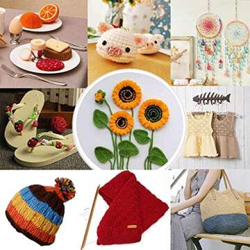 4 Rolls Comfy Blend Milk Yarn Plain Knitting Wool Soft Caddice Woolen Yarn Hand Spinning Fibre Wool Yarn Crochet Yarn Bulk Starter Kit for Colorful Craft DIY Handcrafts Materials