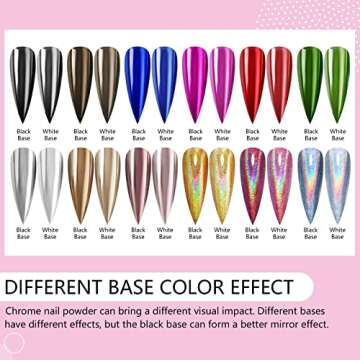 Saviland Chrome Nail Powder Set - 12 Colors for Stunning Nail Art