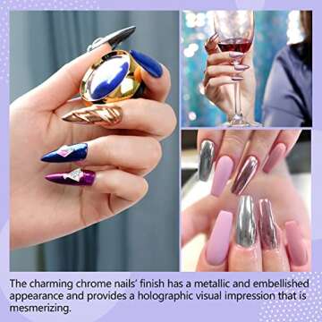 Saviland Chrome Nail Powder Set: 12 Metallic Colors for Art