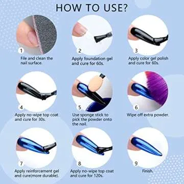 Saviland Chrome Nail Powder Set: 12 Metallic Colors for Art