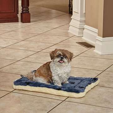 MidWest Homes for Pets Reversible Paw Print Pet Bed in Blue / White, Dog Bed Measures 17L x 11W x 1....