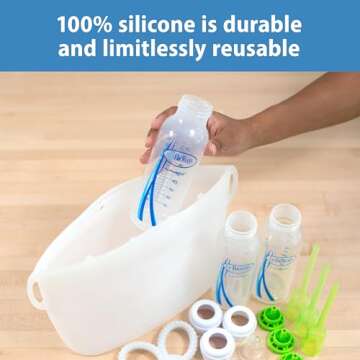 Dr. Brown’s 100% Silicone Microwave Steam Sterilizer Bag for Baby Bottles, Breast Pump Parts & Acc...