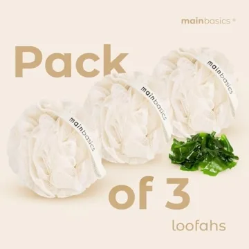 Luxurious Seaweed Shower Loofah Sponges Set of 3