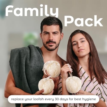 Luxurious Seaweed Shower Loofah Sponges Set of 3