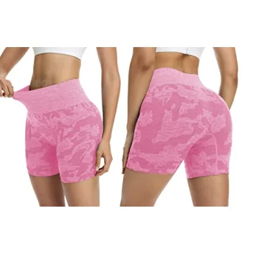 VOYJOY Women's Seamless Workout High Waist Camo Shorts