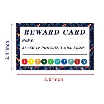 200 Pieces Punch Cards, Incentive Loyalty Reward Card Student Awards Loyalty Cards for Business, Classroom, Teachers, Kids Behavior, Students, 3.5 x 2 Inch Stranger Monster