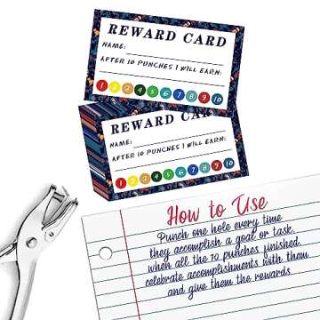 200 Pieces Punch Cards, Incentive Loyalty Reward Card Student Awards Loyalty Cards for Business, Classroom, Teachers, Kids Behavior, Students, 3.5 x 2 Inch Stranger Monster
