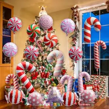 Xqumoi 30Pcs Christmas Foil Balloons Set for Parties