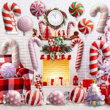 Xqumoi 30Pcs Christmas Foil Balloons Set for Parties