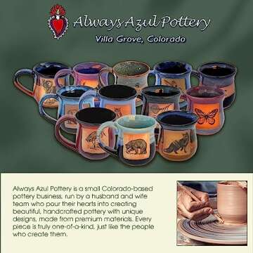 Always Azul Pottery Horse Reflection Mug - Handmade Artistic Drinkware for Coffee, Tea & More