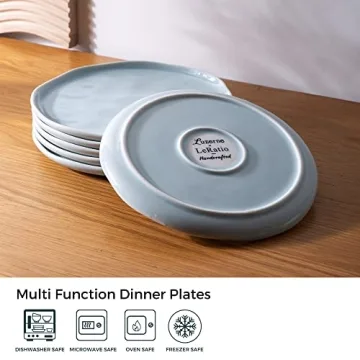 LeRatio Dinner Plates Set of 6 - Stylish & Microwave Safe