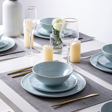 LeRatio Dinner Plates Set of 6 - Stylish & Microwave Safe