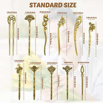 4 Pieces Retro Sliver Celtic Hair Slide Hairpins Celtic Pin Hair Sticks and 11 Pieces Chinese Hair Pins Hair Sticks Vintage Antique Bronze Hair Chopsticks DIY Accessory for Women Girls