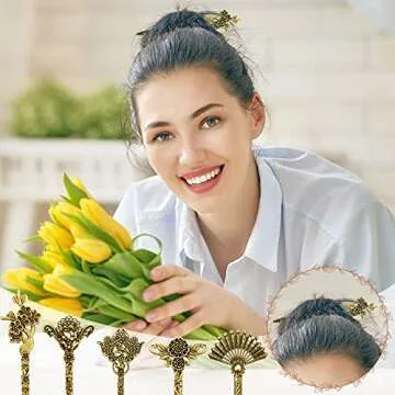 4 Pieces Retro Sliver Celtic Hair Slide Hairpins Celtic Pin Hair Sticks and 11 Pieces Chinese Hair Pins Hair Sticks Vintage Antique Bronze Hair Chopsticks DIY Accessory for Women Girls