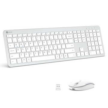 iClever Wireless Keyboard and Mouse, GK08 Wireless Keyboard Mouse Combo, Ergonomic, Quiet, Full Size...