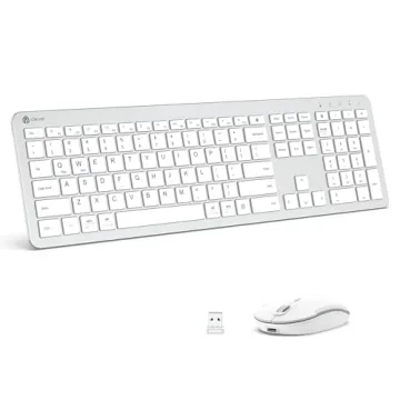 iClever Wireless Keyboard and Mouse, GK08 Wireless Keyboard Mouse Combo, Ergonomic, Quiet, Full Size...