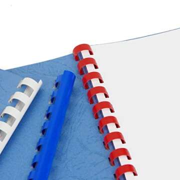 Rayson 19-Ring Plastic Binding Combs - 55 Sheet Capacity in Colorful Styles