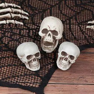 20 Pcs Halloween Skull Halloween Skeletons Realistic Skeleton Skull Skeleton Head for Halloween Themed Prop Party Costume Home Decor, 3 Sizes