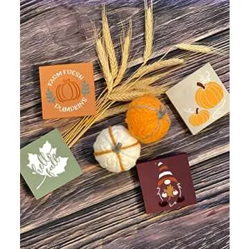 24 Pcs Reusable Fall Stencils for Thanksgiving Crafts