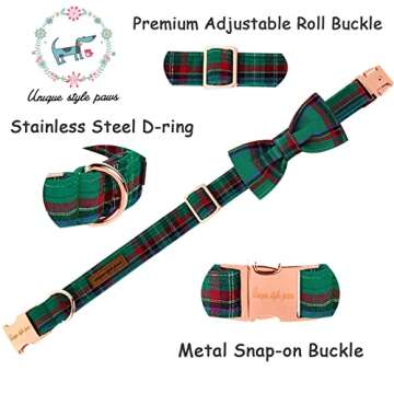 USP Pet Soft&Comfy Bowtie Dog Collar and Cat Collar Pet Gift for Dogs and Cats Adjustable Pure Cotto...