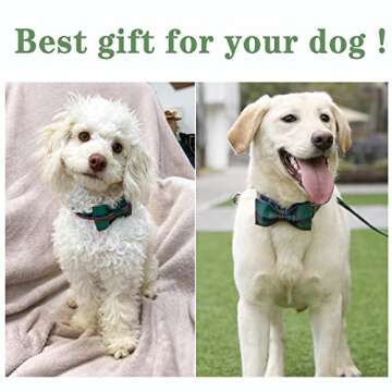 USP Pet Soft&Comfy Bowtie Dog Collar and Cat Collar Pet Gift for Dogs and Cats Adjustable Pure Cotton Collars 6 Sizes and 5 Patterns
