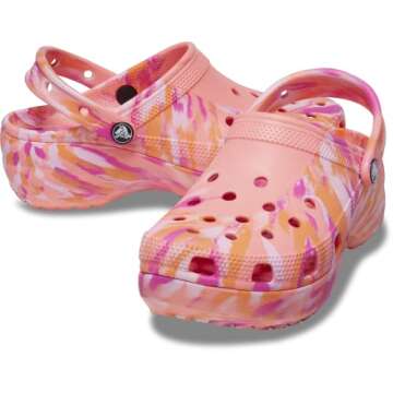 Crocs Women's Classic Platform Clog, Guava/Multi, Numeric_8