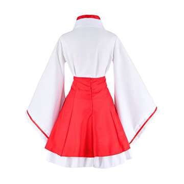 Japanese Anime red and White Kimono Fox Cosplay Costume Furry Fox Ear Mask with Socks S