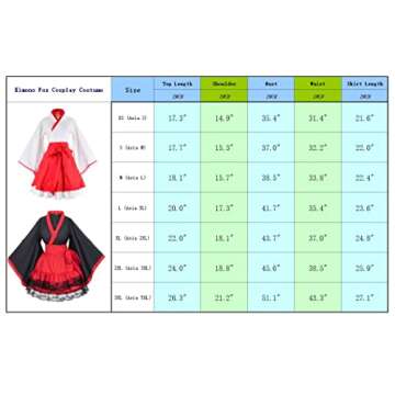 Japanese Anime red and White Kimono Fox Cosplay Costume Furry Fox Ear Mask with Socks S