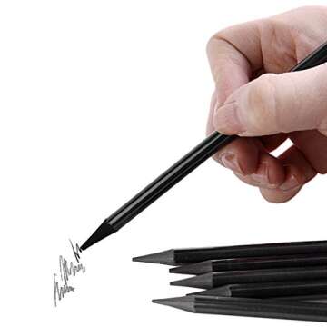 High-density Woodless Graphite Pencil Set Drawing Pencil Kit Essential Sketching Pencils Art Pencils Set HB 2B 4B 6B 8B EE Assorted Degrees for Beginner Professional Artist, Set of 6