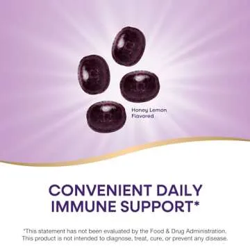 Nature's Way Sambucus Immune Lozenges, Zinc, Vitamin C, Elderberry, Immune Support*, USDA Organic, Honey Lemon Flavor, 24 Lozenges (Packaging May Vary)