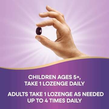 Nature's Way Sambucus Immune Lozenges, Zinc, Vitamin C, Elderberry, Immune Support*, USDA Organic, Honey Lemon Flavor, 24 Lozenges (Packaging May Vary)