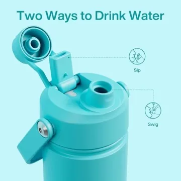 Stylish Kids Insulated Water Bottle with Dual Spouts