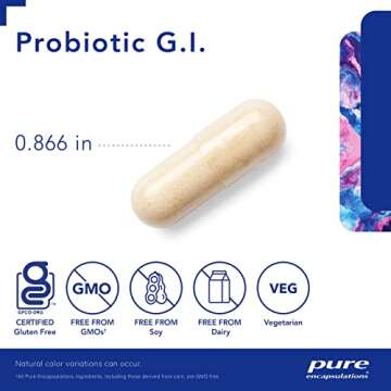 Pure Encapsulations Probiotic G.I. - Shelf Stable Probiotic for Intestinal Health & Gastrointestinal Support - with Lactobacillus & Bifidobacterium - 60 Capsules