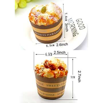 Nice purchase Artificial Cake Fake Simulation Realistic Food Cupcake Bread Dessert for Decoration Display Props Real Model 6 PCS