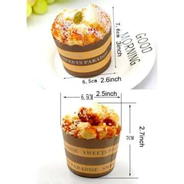 Nice purchase Artificial Cake Fake Simulation Realistic Food Cupcake Bread Dessert for Decoration Display Props Real Model 6 PCS
