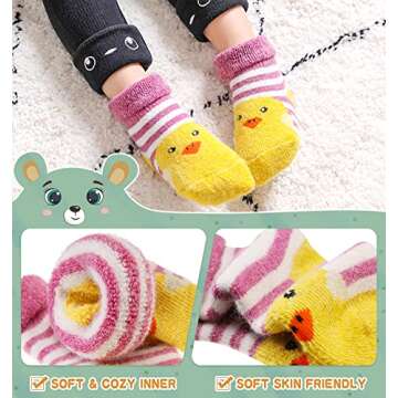 Eocom Thick Warm Wool Socks for Kids - 6 Pairs